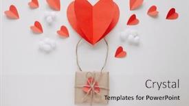  Presentation with romantic gift - Presentation featuring flat-lay-happy-valentine-s background and a light gray colored foreground