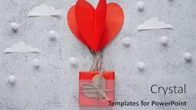  Presentation with romantic gift - Slide set consisting of flat-lay-happy-valentine-s background and a light gray colored foreground