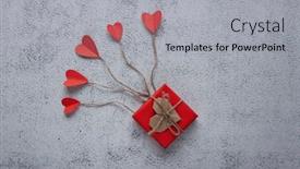  Presentation with romantic gift - PPT theme with flat-lay-happy-valentine-s background and a light gray colored foreground