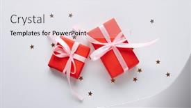  Presentation with romantic gift - PPT layouts featuring flat-lay-happy-valentine-s background and a white colored foreground