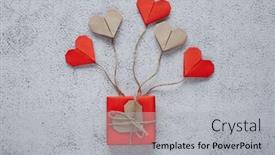  Presentation with romantic gift - PPT layouts featuring flat-lay-happy-valentine-s background and a light gray colored foreground