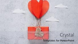  Presentation with romantic gift - Cool new slides with flat-lay-happy-valentine-s backdrop and a light gray colored foreground