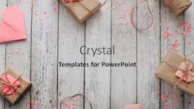  Presentation with romantic gift - PPT layouts with flat-lay-happy-valentine-s background and a light gray colored foreground