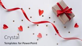  Presentation with greeting card - Slide deck consisting of flat-lay-happy-valentine-s background and a sky blue colored foreground