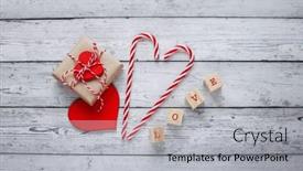  Presentation with greeting card - Slide deck consisting of flat-lay-happy-valentine-s background and a light gray colored foreground