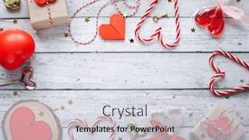  Presentation with greeting card - PPT theme consisting of flat-lay-happy-valentine-s background and a sky blue colored foreground