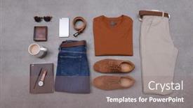  Presentation with fashion accessories - Theme with flat-lay-men-s-fashion background and a coral colored foreground