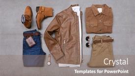  Presentation with fashion accessories - Audience pleasing slide deck consisting of flat-lay-men-s-fashion backdrop and a coral colored foreground