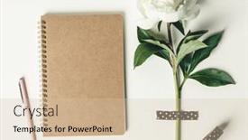  Presentation with peony flower - Slide set having flat-lay-of-beautiful-peony background and a lemonade colored foreground