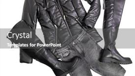  Presentation with flat - PPT theme having flat-lay-of-black-clothes background and a dark gray colored foreground