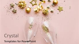  Presentation with champagne - Colorful slide set enhanced with flat-lay-of-celebration-champagne backdrop and a lemonade colored foreground