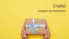  Presentation with flat - Amazing slides having flat lay of female hands backdrop and a yellow colored foreground