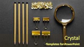  Presentation with gold black - Amazing slide set having flat lay of golden stationery backdrop and a tawny brown colored foreground