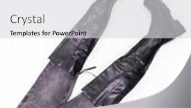  Presentation with jeans - PPT theme with flat-lay-of-grey-jeans background and a light gray colored foreground