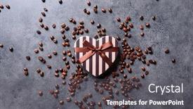  Presentation with coffee beans - Audience pleasing PPT theme consisting of flat-lay-of-heart-shaped backdrop and a dark gray colored foreground