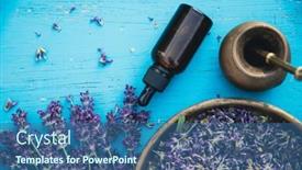  Presentation with aromatherapy massage - Presentation with flat-lay-of-oil-bowl background and a ocean colored foreground