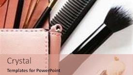  Presentation with leather bag - Audience pleasing slide deck consisting of flat-lay-of-pink-leather backdrop and a coral colored foreground