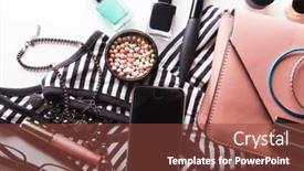  Presentation with leather bag - Slide deck featuring flat-lay-of-pink-leather background and a tawny brown colored foreground