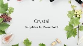  Presentation with vine wine - PPT theme featuring flat-lay-of-red-rose background and a white colored foreground