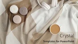  Presentation with white candles - Beautiful presentation design featuring flat-lay-of-three backdrop and a coral colored foreground