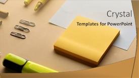  Presentation with education-materials - Presentation theme with flat-lay-of-yellow-notes background and a lemonade colored foreground