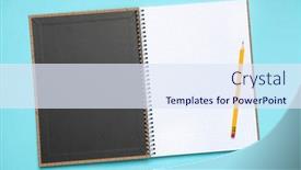  Presentation with flat - Amazing slide set having flat-lay-opened-blank-squared backdrop and a sky blue colored foreground