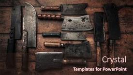  Presentation with flat - PPT layouts having flat-lay-picture-set background and a wine colored foreground