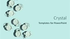  Presentation with flat - Presentation theme consisting of flat-lay-retro-beautiful-alarm background and a cool aqua colored foreground