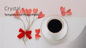  Presentation with romantic gift - Beautiful slide set featuring flat-lay-romantic-photography backdrop and a coral colored foreground