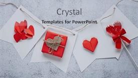  Presentation with romantic gift - Cool new slide deck with flat-lay-romantic-photography backdrop and a light gray colored foreground