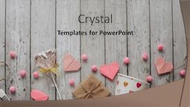  Presentation with greeting card - Slide deck enhanced with flat-lay-romantic-photography background and a light gray colored foreground