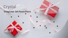  Presentation with greeting card - Beautiful PPT theme featuring flat-lay-romantic-photography backdrop and a light gray colored foreground