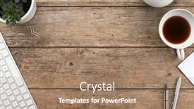  Presentation with wooden desk cup - Beautiful presentation theme featuring flat-lay-rustic-wooden-home backdrop and a coral colored foreground