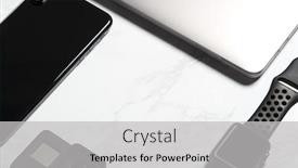  Presentation with smartwatch - Beautiful slide deck featuring flat lay shot of techno backdrop and a light gray colored foreground