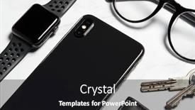  Presentation with flat - PPT theme with flat lay shot of techno background and a black colored foreground