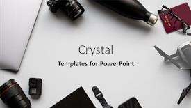  Presentation with smartwatch - PPT layouts featuring flat lay shot of techno items for traveller with smartwatch mobile phone and wireless headphones background and a light gray colored foreground