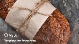  Presentation with bread life - Amazing presentation theme having flat lay still life of a loaf of multi-grain bread on slate background backdrop and a tawny brown colored foreground