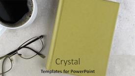  Presentation with work life balance scales business - Beautiful presentation design featuring flat-lay-still-life backdrop and a mint green colored foreground