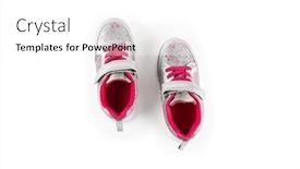  Presentation with sports shoes - PPT layouts featuring flat-lay-the-silver-children background and a white colored foreground