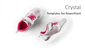  Presentation with sports shoes - Colorful PPT theme enhanced with flat-lay-the-silver-children backdrop and a white colored foreground