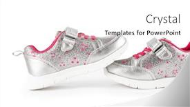  Presentation with sports shoes - PPT layouts having flat-lay-the-silver-children background and a white colored foreground