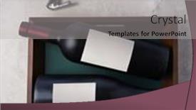  Presentation with labels - Slide set featuring flat-lay-wine-still-life background and a light gray colored foreground