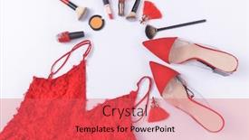  Presentation with fashion accessories - Theme enhanced with flat-lay-woman-fashion-red background and a coral colored foreground