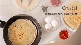  Presentation with pancake - Audience pleasing presentation theme consisting of flat-layout-of-frying-pan backdrop and a lemonade colored foreground