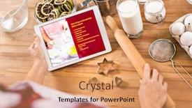  Presentation with flat - Amazing presentation theme having flat-layout-of-hands backdrop and a coral colored foreground