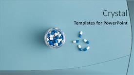  Presentation with capsules - Slide set consisting of flat-layout-of-several-mulsi background and a light blue colored foreground