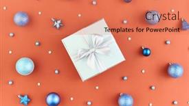  Presentation with stars blue silver - Slide deck having flat-layout-of-white-box background and a coral colored foreground