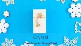  Presentation with snowflakes - Slide set featuring flat-layout-of-white-box background and a cyan colored foreground