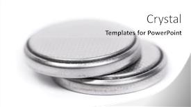  Presentation with battery cell - Beautiful slide deck featuring flat-lithium-round-button-cell backdrop and a white colored foreground