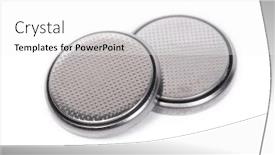  Presentation with battery cell - Audience pleasing PPT theme consisting of flat-lithium-round-button-cell backdrop and a white colored foreground